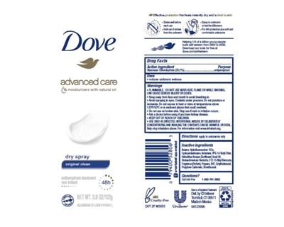 Doveoriginalcleandrysprayapdeoae (Dove Advanced Care Dry Spray Original Clean 48h Antiperspirant Deodorant)